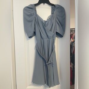 Blue Puff Sleeve Dress